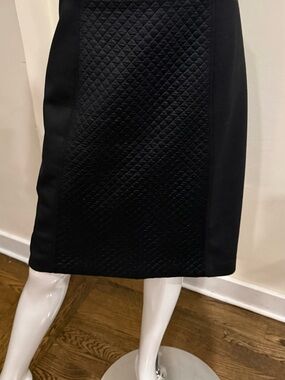 Black Quilted Pencil Skirt